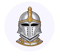 Azeeda 24 x 'Royal Knight Helmet' Stickers - for Crafts, Scrapbooking and Labelling (SK00078924)