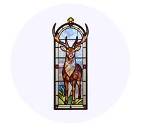 Azeeda 24 x 'Stained Glass Stag' Stickers - for Crafts, Scrapbooking and Labelling (SK00079893)