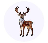 Azeeda 24 x 'Stained Glass Stag' Stickers - for Crafts, Scrapbooking and Labelling (SK00079939)