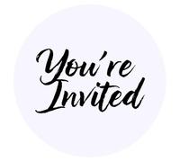 Azeeda 24 x 'You're Invited' Round Stickers - 4cm (SK00069542)