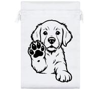 Azeeda 25cm 'Adorable Golden Retriever Puppy' Satin Drawstring Bag/Pouch (SB00129760)