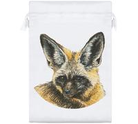 Azeeda 25cm 'African Bat-Eared Fox' Satin Drawstring Bag/Pouch (SB00133312)