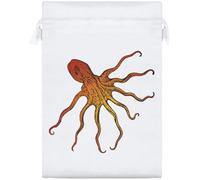 Azeeda 25cm 'Angry Octopus' Satin Drawstring Bag/Pouch (SB00150036)