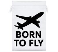 Azeeda 25cm 'Born To Fly' Satin Drawstring Bag/Pouch (SB00126364)