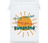 Azeeda 25cm 'Bring Your Own Sunshine' Satin Drawstring Bag/Pouch (SB00148108)