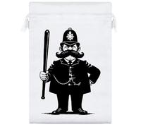 Azeeda 25cm 'British Bobby On The Beat' Satin Drawstring Bag/Pouch (SB00127712)