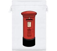 Azeeda 25cm 'British Red Pillar Box' Satin Drawstring Bag/Pouch (SB00158847)