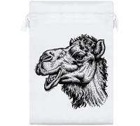 Azeeda 25cm 'Camel Portrait' Satin Drawstring Bag/Pouch (SB00161987)