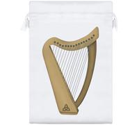 Azeeda 25cm 'Celtic Harp' Satin Drawstring Bag/Pouch (SB00149660)