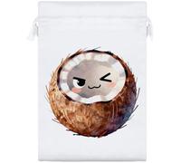 Azeeda 25cm 'Cheeky Coconut' Satin Drawstring Bag/Pouch (SB00159195)
