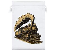 Azeeda 25cm 'Classic Steam Train' Satin Drawstring Bag/Pouch (SB00129284)