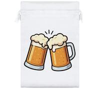 Azeeda 25cm 'Clinking Beer Tankards' Satin Drawstring Bag/Pouch (SB00126844)