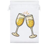 Azeeda 25cm 'Clinking Celebration Glasses' Satin Drawstring Bag/Pouch (SB00127372)
