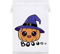 Azeeda 25cm 'Colorful Halloween Pumpkin In A Hat Kawaii ' Satin Drawstring Bag/Pouch (SB00132428)