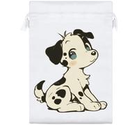 Azeeda 25cm 'Cute Dalmatian Puppy Sitting' Satin Drawstring Bag/Pouch (SB00132716)