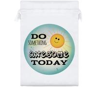 Azeeda 25cm 'Do Something Awesome Today' Satin Drawstring Bag/Pouch (SB00155128)