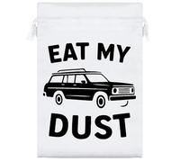 Azeeda 25cm 'Eat My Dust Retro Station Wagon' Satin Drawstring Bag/Pouch (SB00129676)
