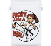 Azeeda 25cm 'Fight Like a Girl' Satin Drawstring Bag/Pouch (SB00126116)