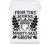 Azeeda 25cm 'From Tiny Acorns Mighty Oaks Grow' Satin Drawstring Bag/Pouch (SB00132064)