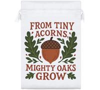 Azeeda 25cm 'From Tiny Acorns Mighty Oaks Grow' Satin Drawstring Bag/Pouch (SB00132068)