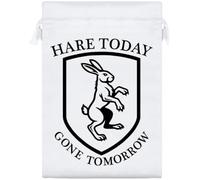 Azeeda 25cm 'Hare Today Gone Tomorrow' Satin Drawstring Bag/Pouch (SB00161287)