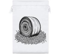 Azeeda 25cm 'Hay Bale' Satin Drawstring Bag/Pouch (SB00143916)