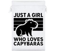 Azeeda 25cm 'Just a Capybara Lover' Satin Drawstring Bag/Pouch (SB00129204)