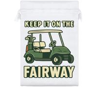 Azeeda 25cm 'Keep it on the Fairway' Satin Drawstring Bag/Pouch (SB00130776)