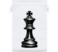 Azeeda 25cm 'King Chess Piece' Satin Drawstring Bag/Pouch (SB00136016)
