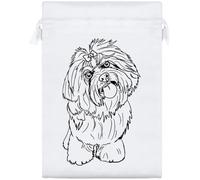 Azeeda 25cm 'Lhasa Apso Dog' Satin Drawstring Bag/Pouch (SB00131696)
