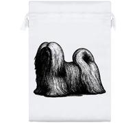 Azeeda 25cm 'Lhasa Apso Dog' Satin Drawstring Bag/Pouch (SB00136108)