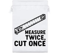 Azeeda 25cm 'Measure Twice Cut Once' Satin Drawstring Bag/Pouch (SB00133788)