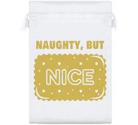 Azeeda 25cm 'Naughty But Nice Biscuit' Satin Drawstring Bag/Pouch (SB00151112)