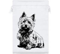 Azeeda 25cm 'Norwich Terrier Portrait' Satin Drawstring Bag/Pouch (SB00133192)