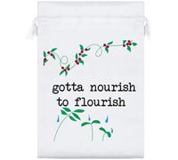 Azeeda 25cm 'Nourish To Flourish' Satin Drawstring Bag/Pouch (SB00131872)
