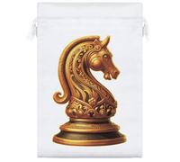 Azeeda 25cm 'Ornate Knight Chess Piece' Satin Drawstring Bag/Pouch (SB00127664)