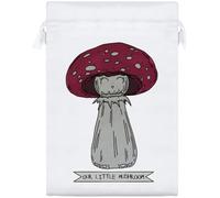 Azeeda 25cm 'Our Little Mushroom' Satin Drawstring Bag/Pouch (SB00145916)