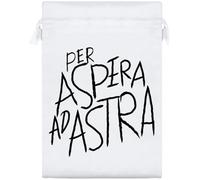 Azeeda 25cm 'Per Aspera ad Astra Motivational Text' Satin Drawstring Bag/Pouch (SB00135844)