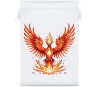 Azeeda 25cm 'Phoenix Rising from Flames' Satin Drawstring Bag/Pouch (SB00144904)