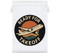 Azeeda 25cm 'Ready For Takeoff' Satin Drawstring Bag/Pouch (SB00126400)