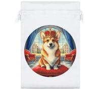 Azeeda 25cm 'Royal Welsh Corgi' Satin Drawstring Bag/Pouch (SB00127320)