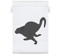 Azeeda 25cm 'Running Scared Cat' Satin Drawstring Bag/Pouch (SB00122604)