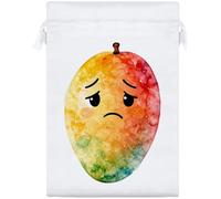 Azeeda 25cm 'Sad Mango' Satin Drawstring Bag/Pouch (SB00159299)