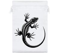 Azeeda 25cm 'Sand Lizard Resting' Satin Drawstring Bag/Pouch (SB00123296)