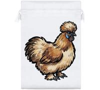 Azeeda 25cm 'Silkie Chicken' Satin Drawstring Bag/Pouch (SB00138108)