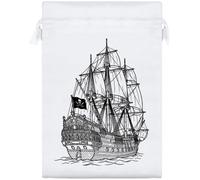Azeeda 25cm 'Spanish Galleon' Satin Drawstring Bag/Pouch (SB00156444)