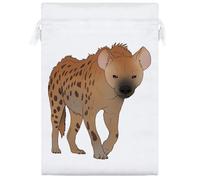 Azeeda 25cm 'Spotted Hyena Prowling' Satin Drawstring Bag/Pouch (SB00122364)