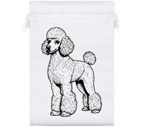 Azeeda 25cm 'Standard Poodle' Satin Drawstring Bag/Pouch (SB00143728)