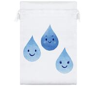 Azeeda 25cm 'Three Happy Water Drops' Satin Drawstring Bag/Pouch (SB00127780)