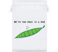 Azeeda 25cm 'Two Peas In A Pod' Satin Drawstring Bag/Pouch (SB00133344)